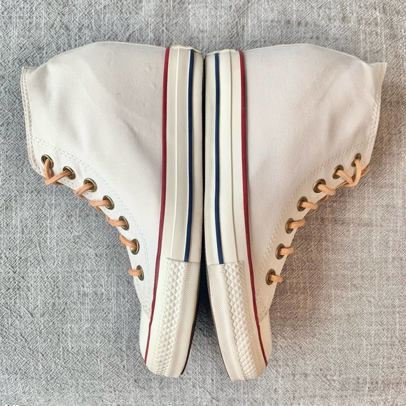 Converse CTAS Lux Mid Hidden Wedge Ivory Peached Canvas Womens Sneaker 8 - Picture 12 of 13